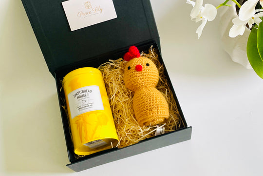 Hand Crochet Chicken Mascot and Biscuit Gift Set