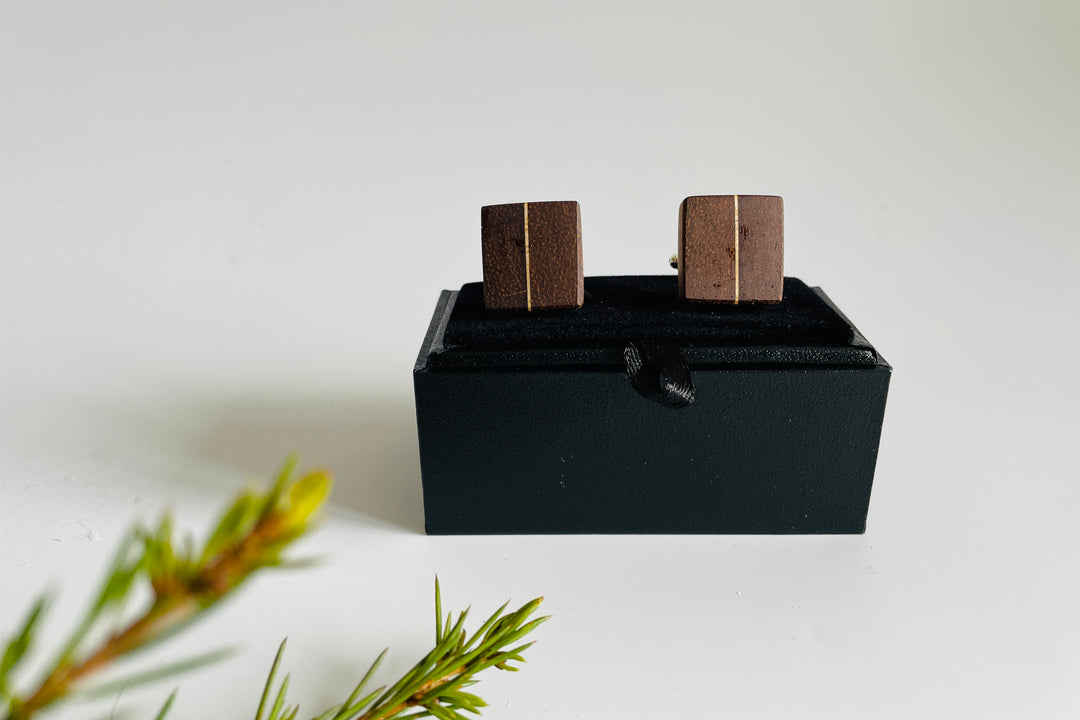 Artisan Hardwood Cufflinks - Vertical Inserts