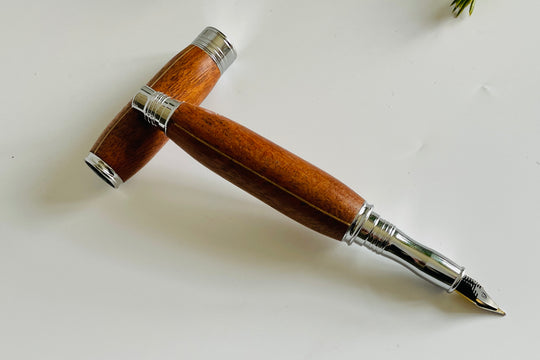 Handcrafted Wood Fountain Pen - Linear Insert