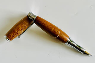 Handcrafted Wood Fountain Pen - Circular Inlay