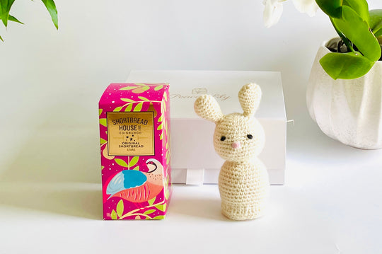 Hand Crochet Rabbit Mascot and Biscuit Gift Set