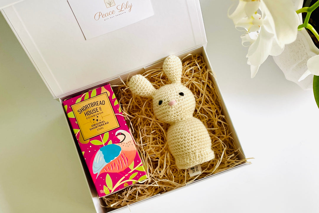 Hand Crochet Rabbit Mascot and Biscuit Gift Set