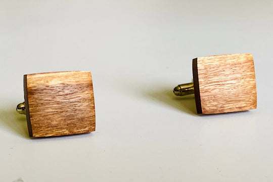 Handcrafted Square Rescued Hardwood Cufflinks