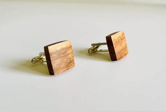 Handcrafted Square Rescued Hardwood Cufflinks